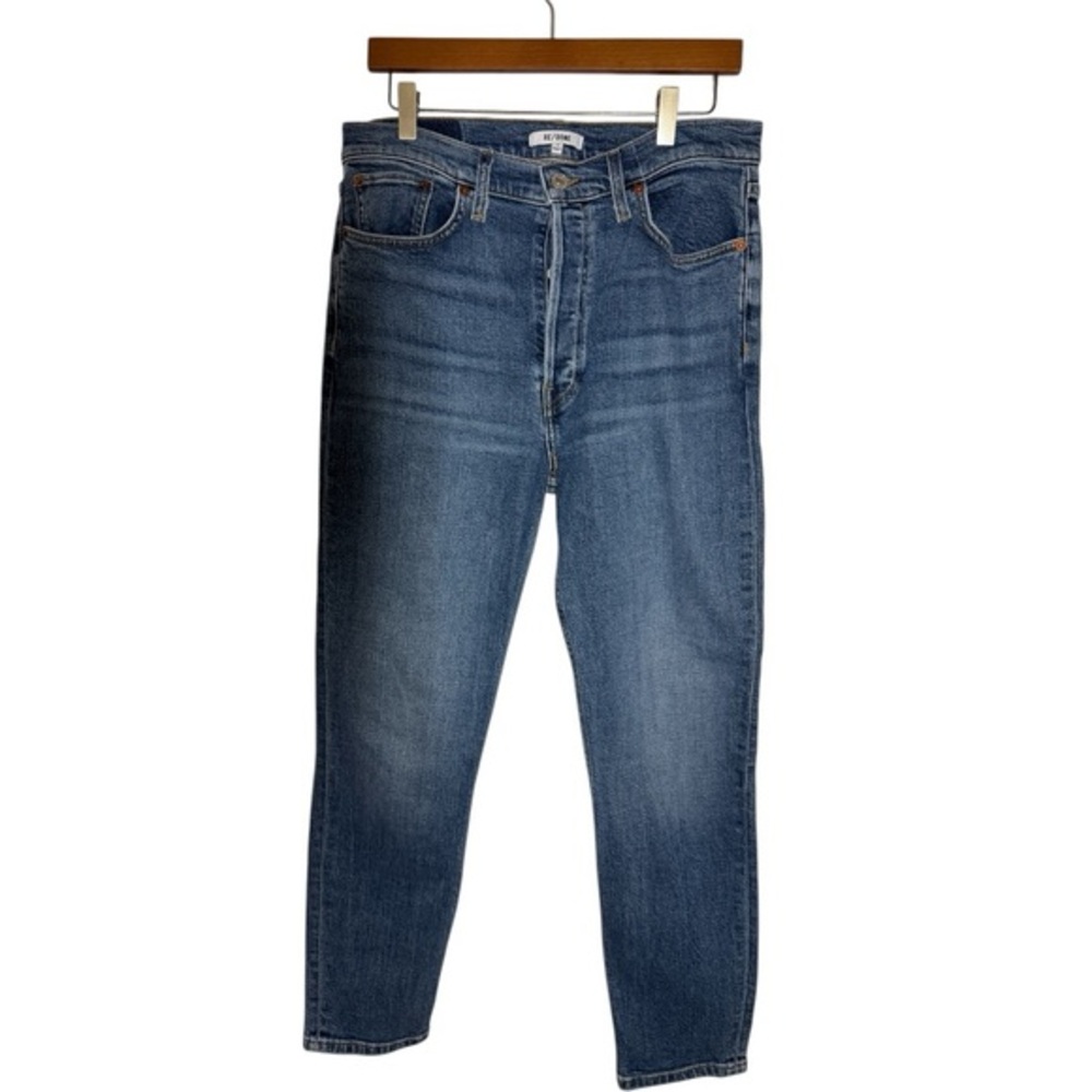 RE/DONE 90s High‎ Rise Ankle Crop Jeans, size 30 Style190-3WHRAC